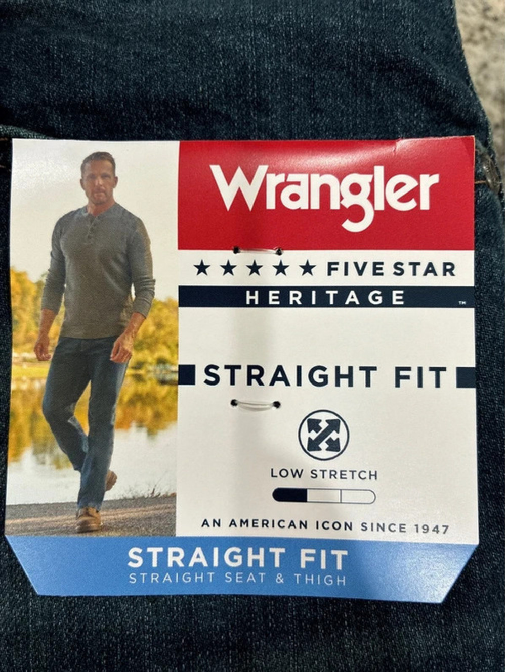 Wrangler Five Star Heritage Straight Fit Jeans 34x32 Stretch Denim